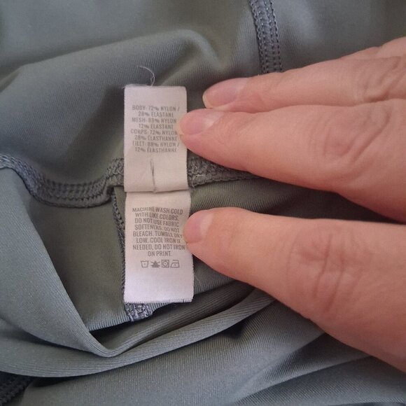 Aerie Women's Size Large Dark Sage Green Chill Play Move Mesh Biker Shorts - Picture 5 of 14